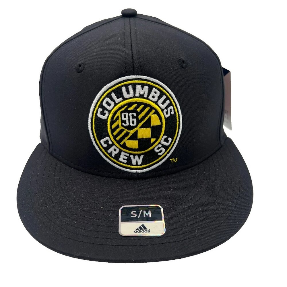 Adidas‎ Mens S/M Black MLS 96 Columbus Crew SC Superflex Climalite Hat Cap NWT